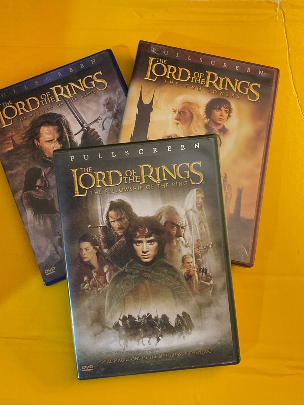Lord of the Rings Trilogy DVDs: Fellowship, Return of King & Two Towers + bonus